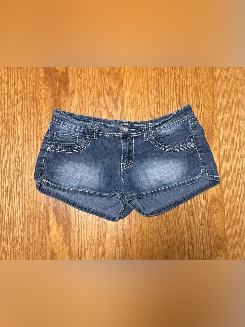 Vintage Y2K BONGO Women's Washed Blue Denim Micro Shorts